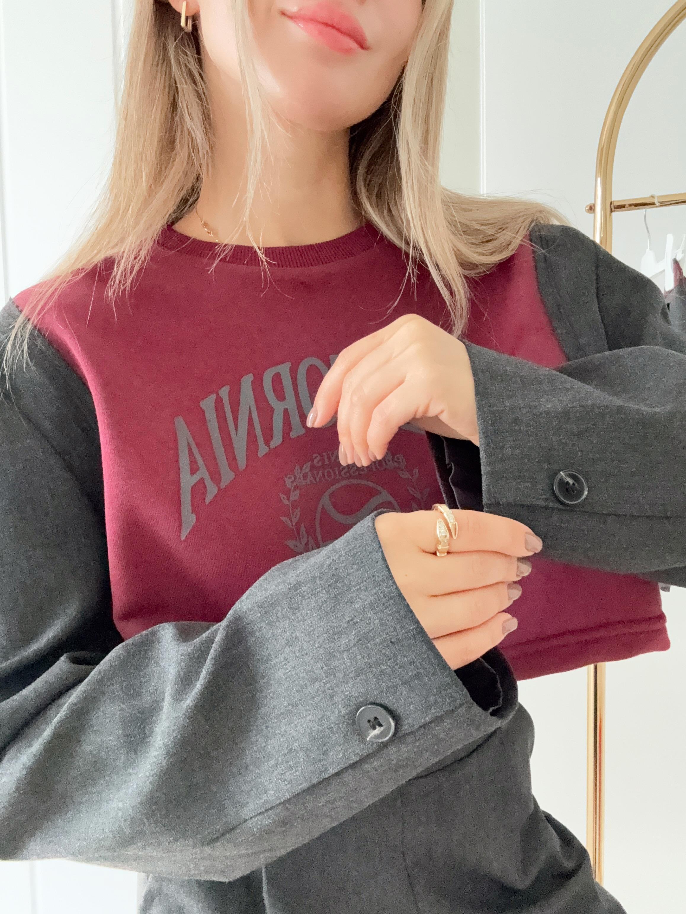 Baskılı Crop Üst CALIFORNIA Bordo