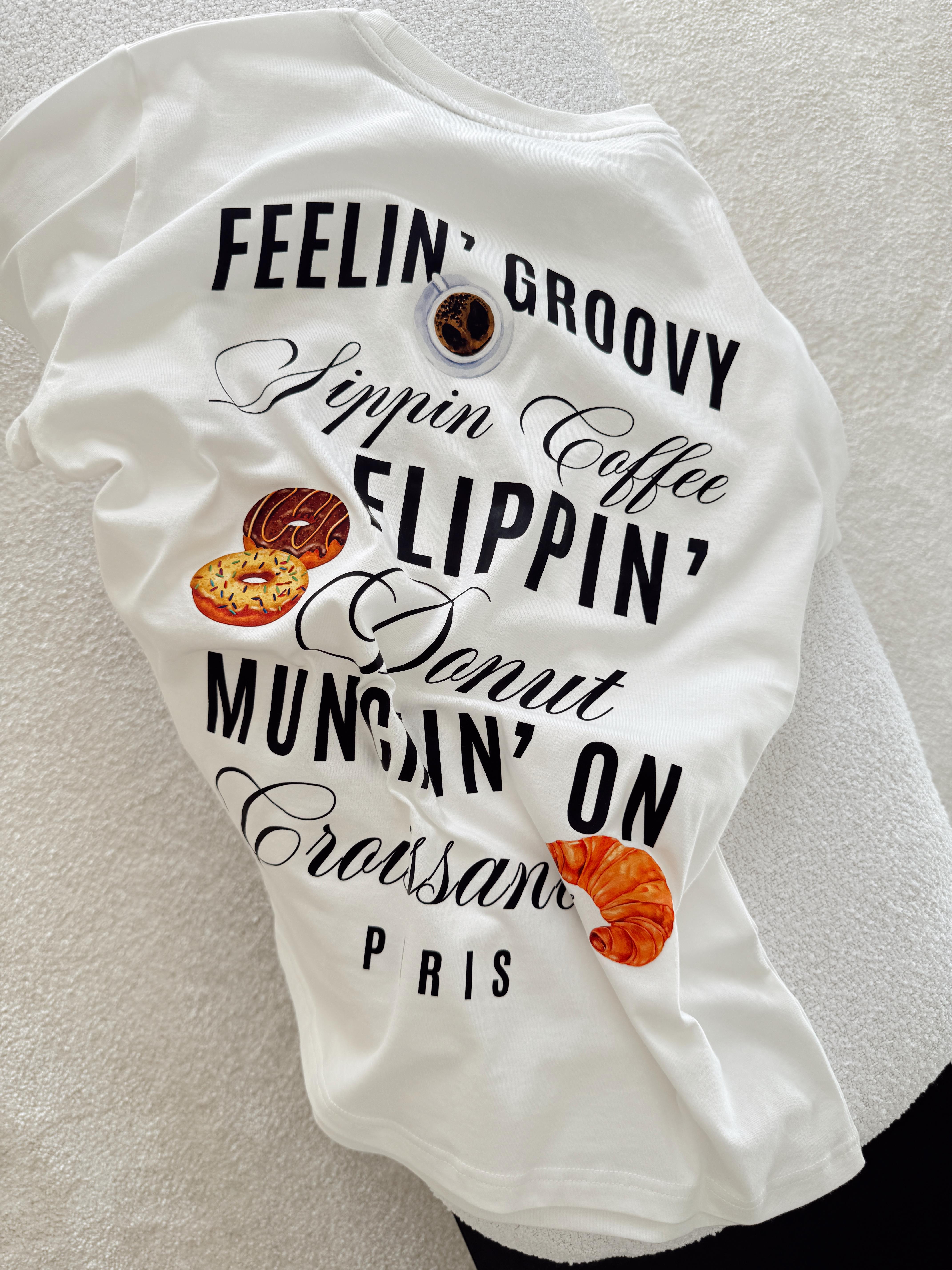 Baskılı Tshirt Oversize Ekru PARIS 