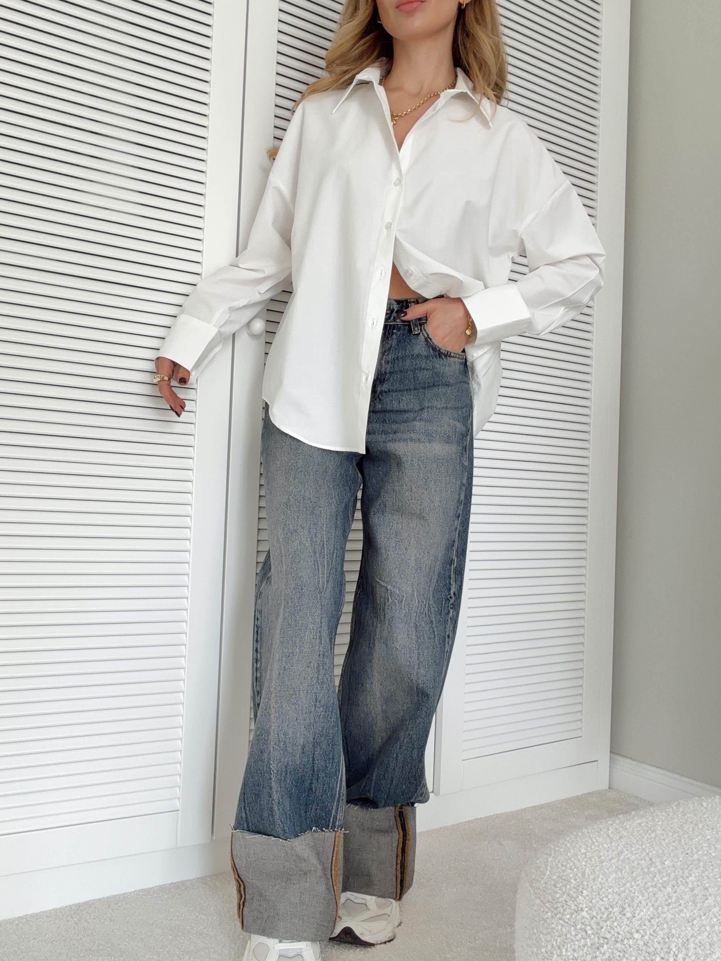 Katlı Paça Detaylı Jean Pantolon