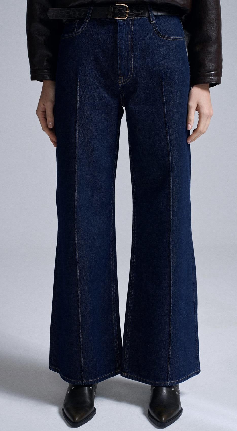 Kemerli Jean Pantolon Lacivert