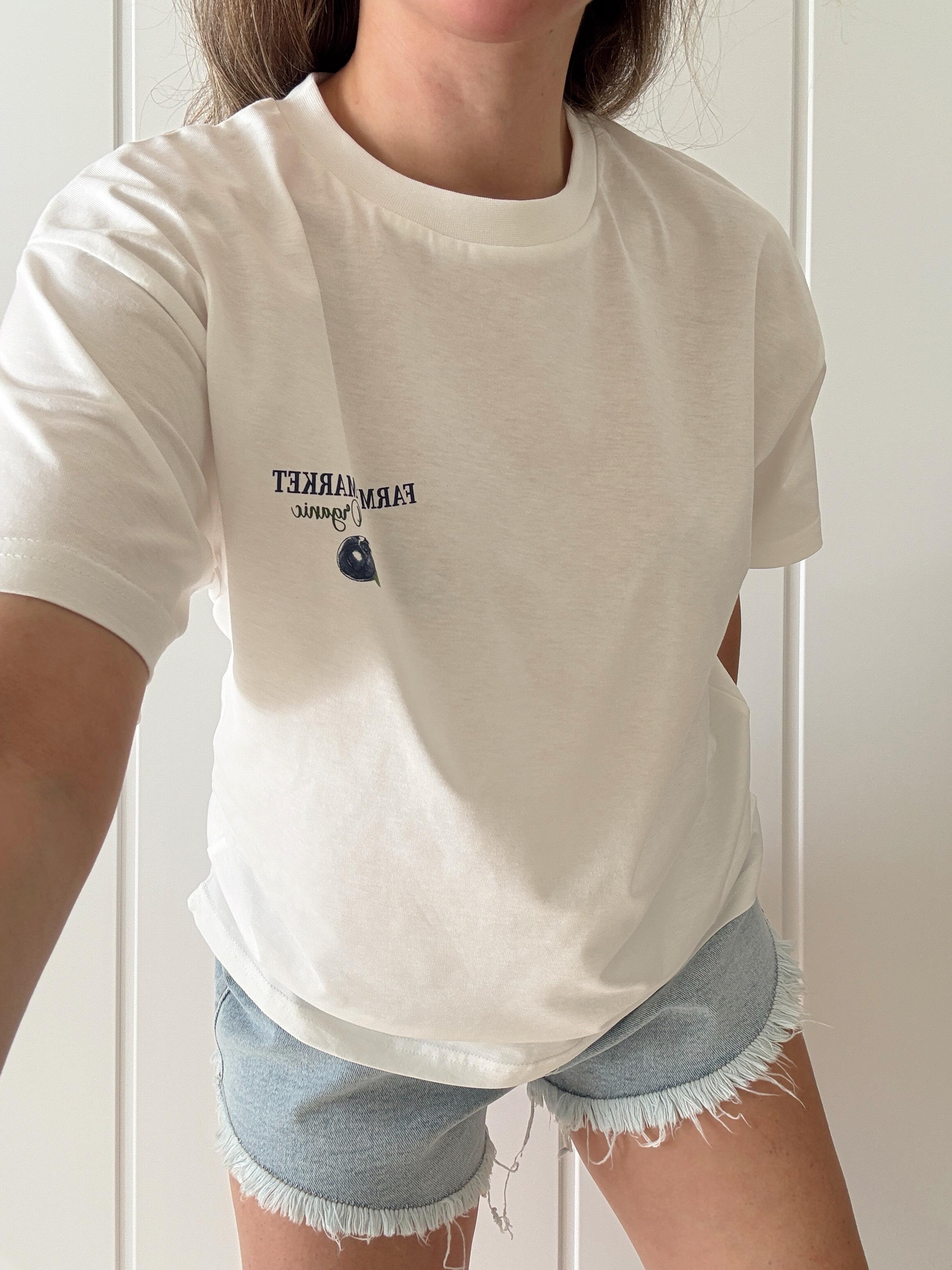 Oversize Baskılı Tshirt Blueberries