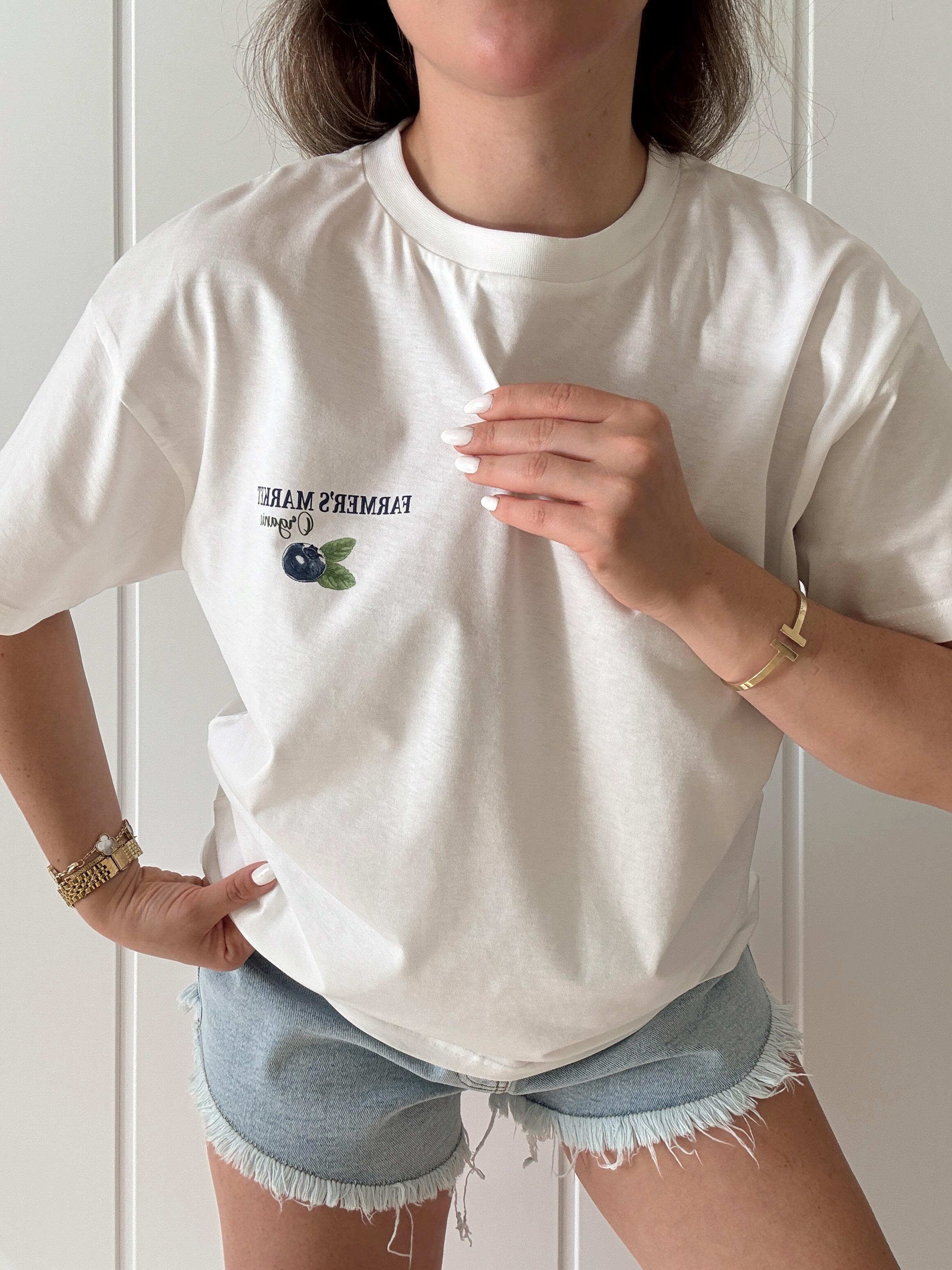 Oversize Baskılı Tshirt Blueberries