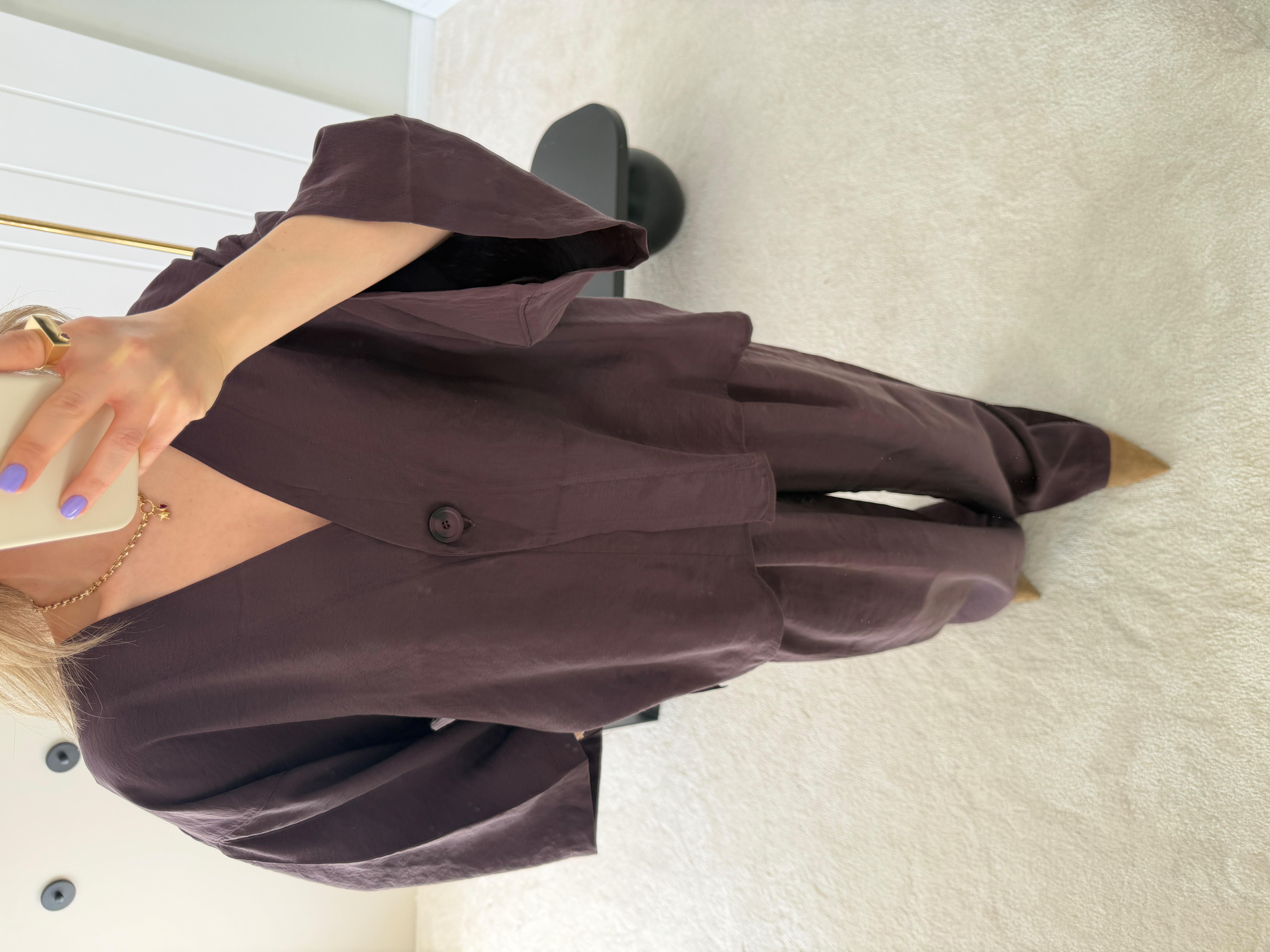 Oversize Gömlek ve Rahat Kalıp Dökümlü Pantolon Bordo