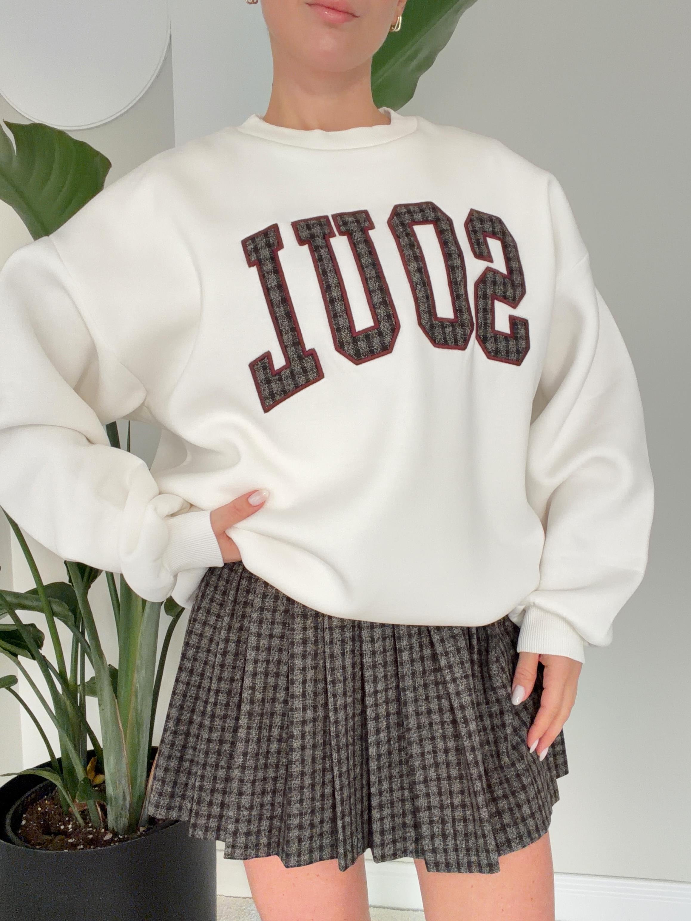 Oversize Kalıp Sweatshirt Baskılı SOUL