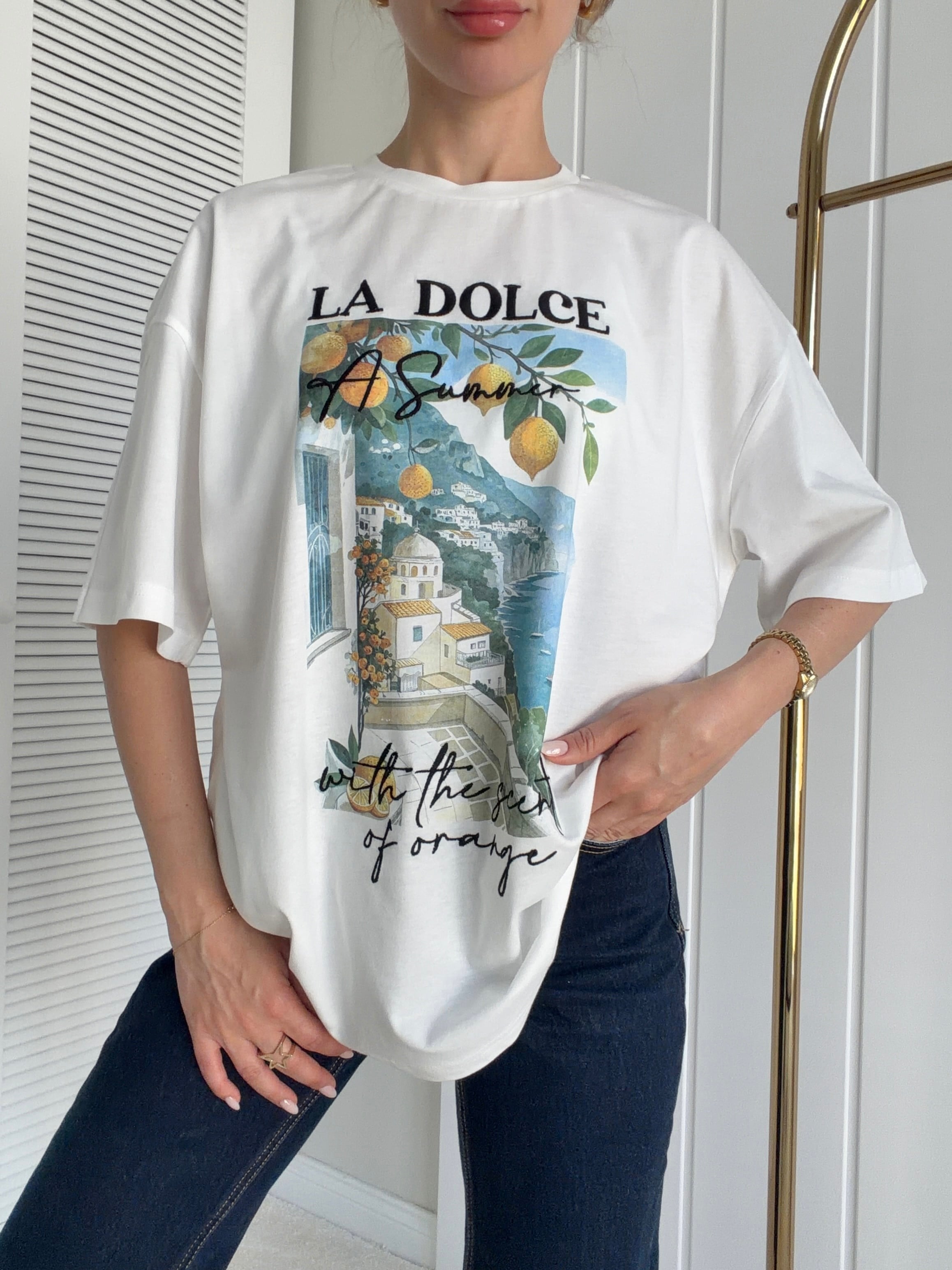 Oversize Tshirt Ekru LA DOLCE