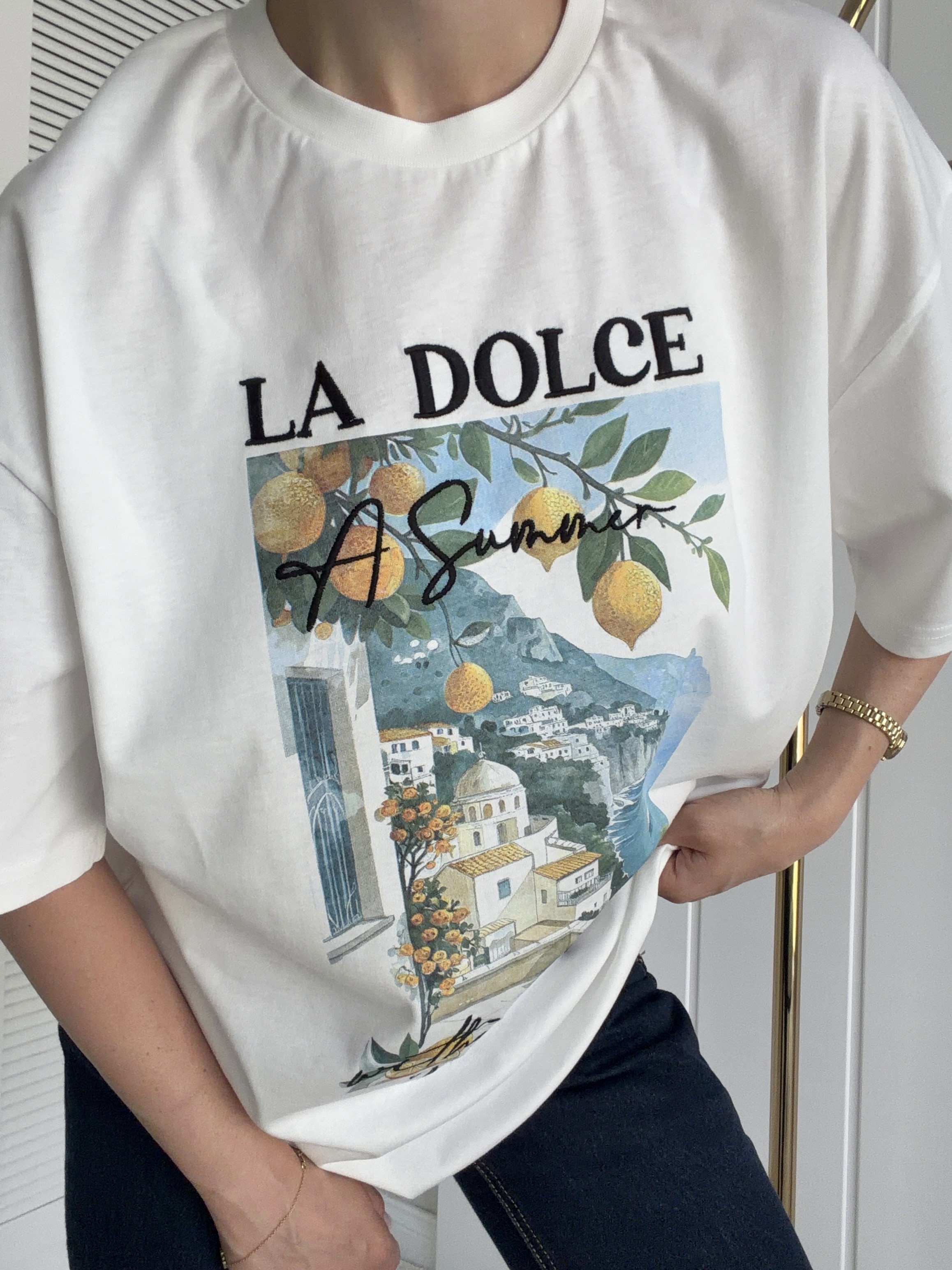 Oversize Tshirt Ekru LA DOLCE
