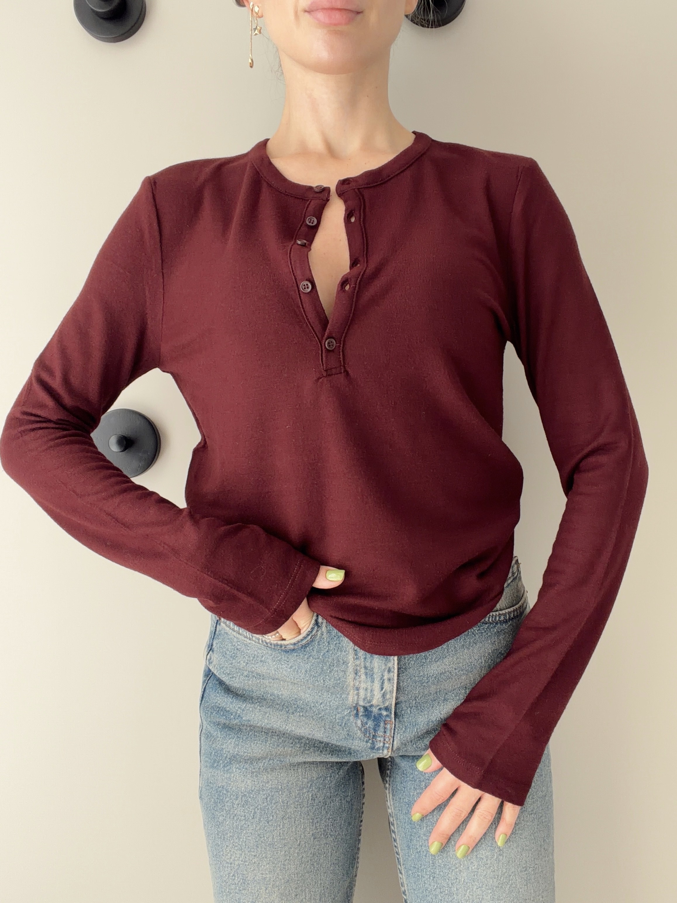 Uzun Kollu Body Bordo 