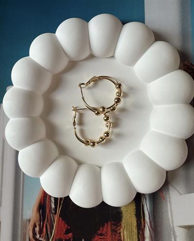 Boncuk Halka Küpe Gold