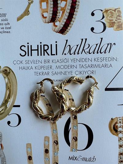 Burgu Halka Küpe Gold