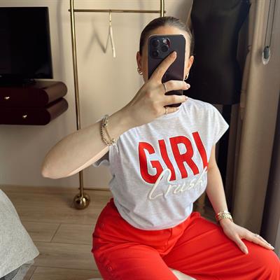Girl T-shirt Gri