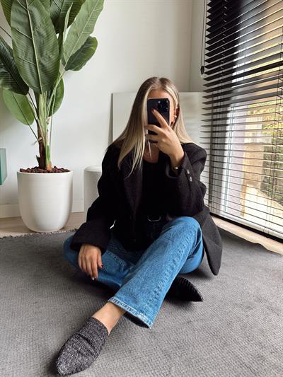 Kürk Dokulu Oversize Kaban Siyah