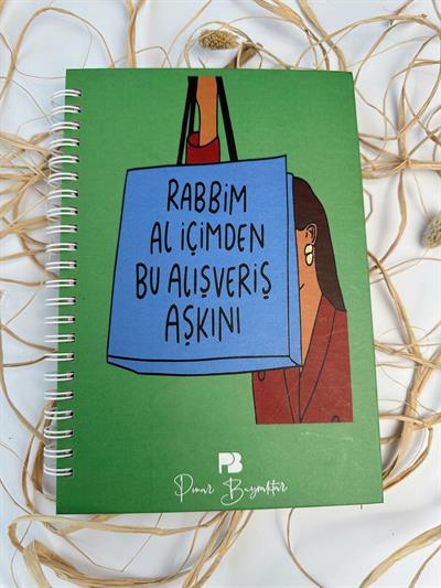 Motto Kapaklı Defter Alışveriş Aşkı
