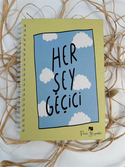 Motto Kapaklı Defter Her Şey Geçici