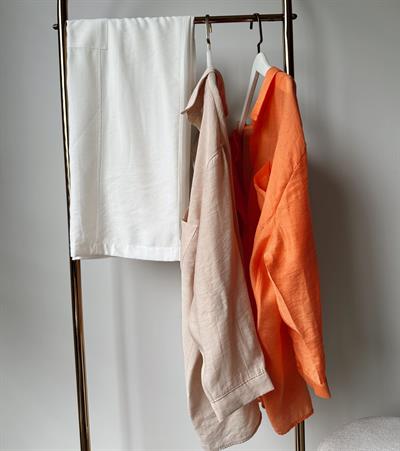 Oversize Gömlek Saks / Turuncu / Krem