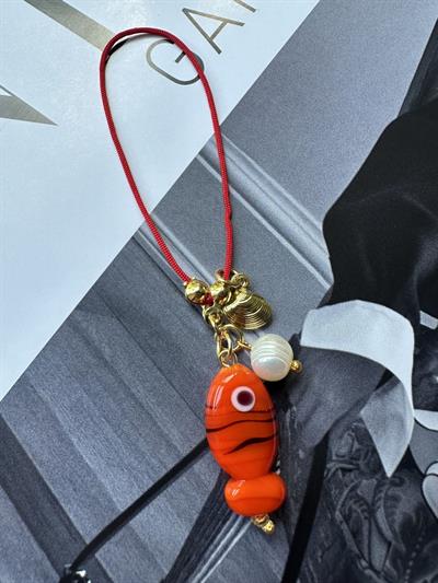PB Co. Kırmızı İp Charm Telefon Aksesuar Balık