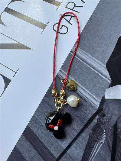 PB Co. Kırmızı İp Charm Telefon Aksesuar Minnie