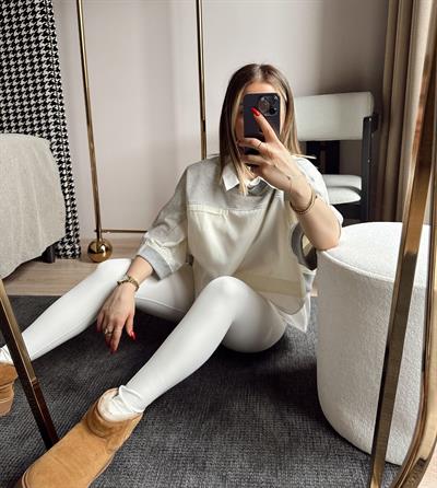 Teknik Kumaş ve Poplin Mix Sweat