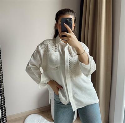 Triko Detaylı Orjinal Model Gömlek