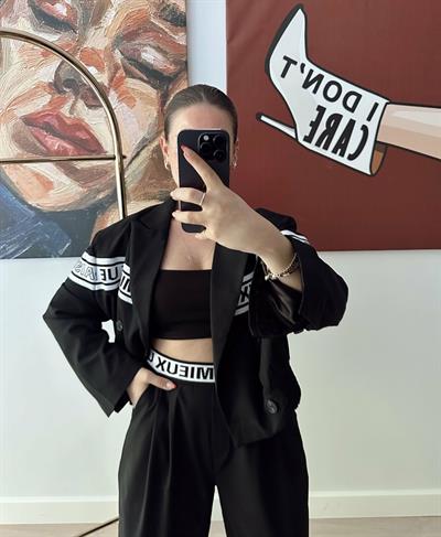 Triko Mix Kruvaze Siyah Ceket