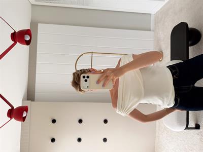 Bardot Yaka Metal Detaylı Triko Bluz Ekru