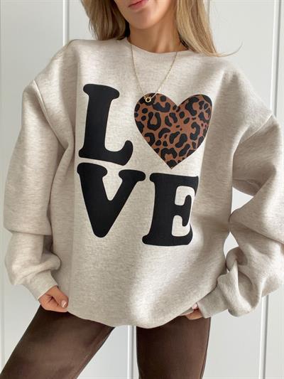 Baskı Detaylı Oversize Sweat LOVE