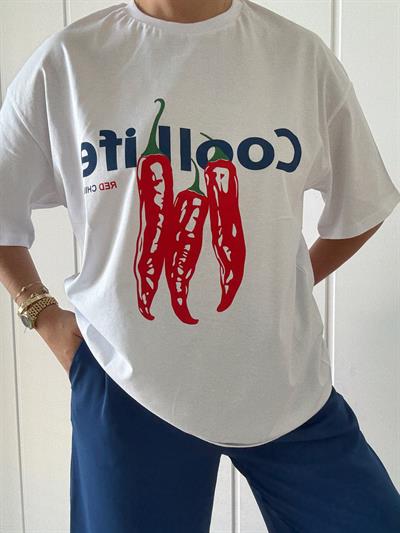Baskı Detaylı Oversize Tshirt CHILL
