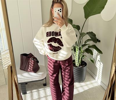Baskı Detaylı Sweat LAMOUR Ekru