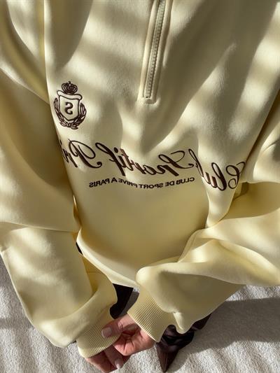 Baskı Detaylı Sweatshirt Oversize Sarı
