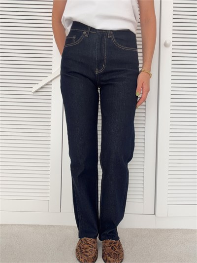 Boyfriend Denim Pantolon Lacivert