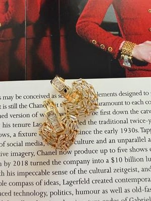 Çıkarılabilir Kalp Detay Taşlı Küpe Gold 