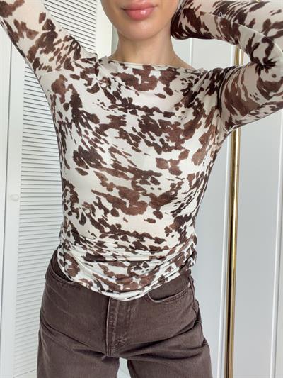 Desenli Model Kaşmir Body Kahve