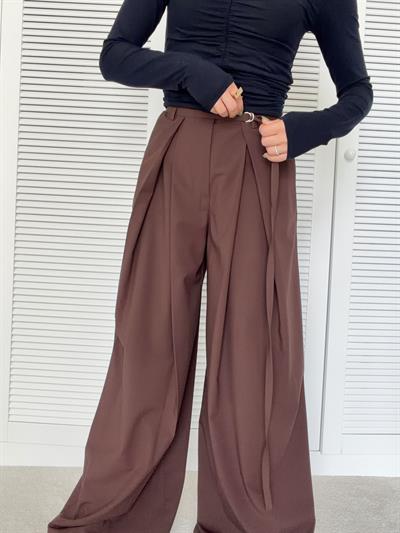 İnce Kemerli Pantolon Kahverengi