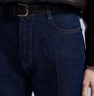 Kemerli Jean Pantolon Lacivert