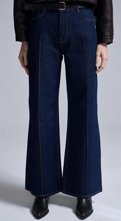 Kemerli Jean Pantolon Lacivert