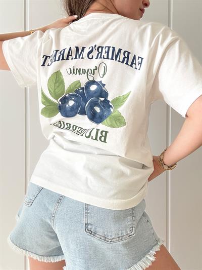 Oversize Baskılı Tshirt Blueberries