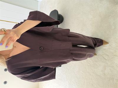 Oversize Gömlek ve Rahat Kalıp Dökümlü Pantolon Bordo
