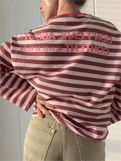 Uzun Kollu Baskılı Oversize Body DONT CARE