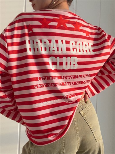 Uzun Kollu Baskılı Oversize Body URBAN CORE