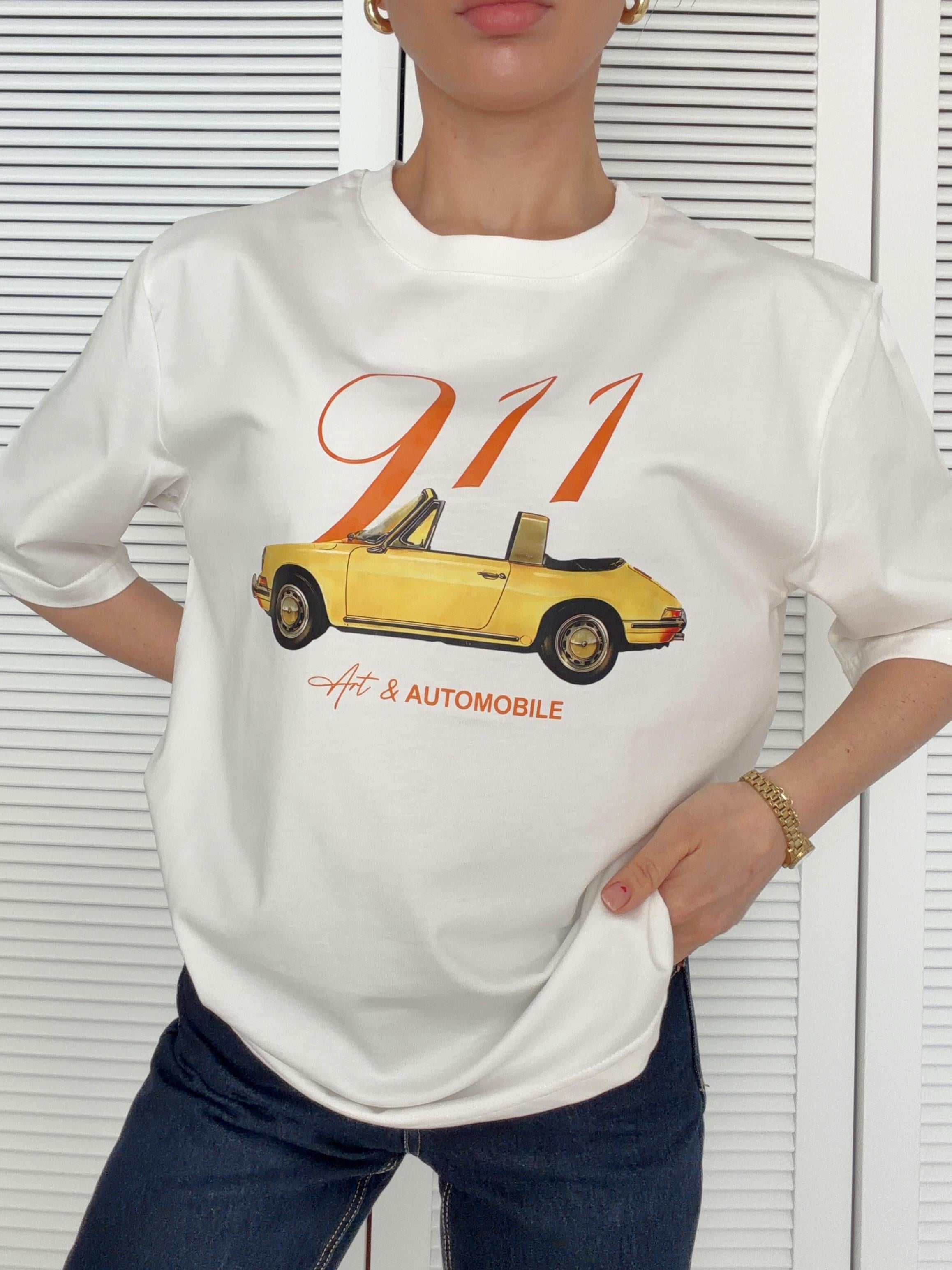 Baskı Detaylı Oversize Tshirt AUTOMOBİLE