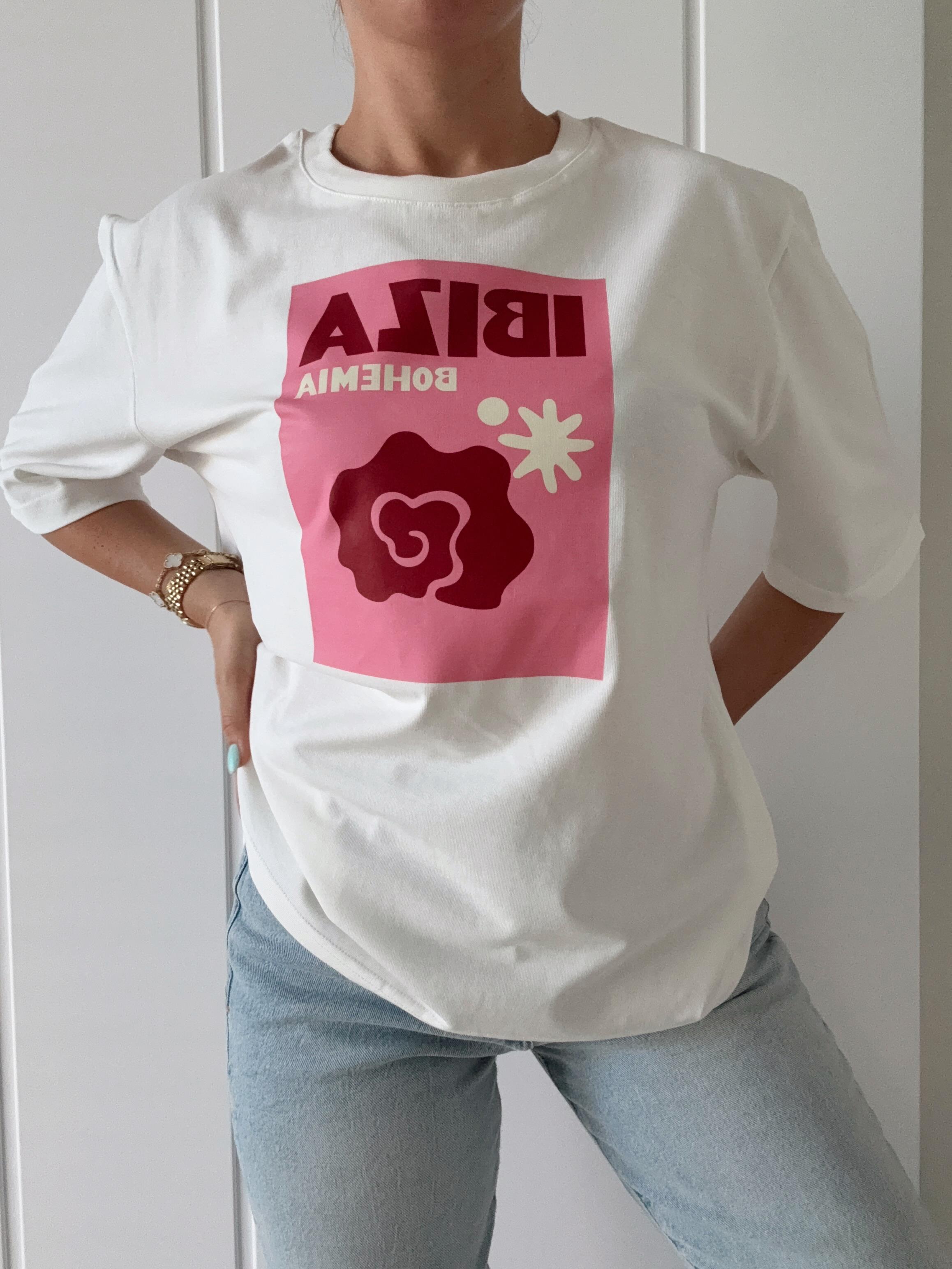 Baskı Detaylı Pamuk Tshirt IBIZA