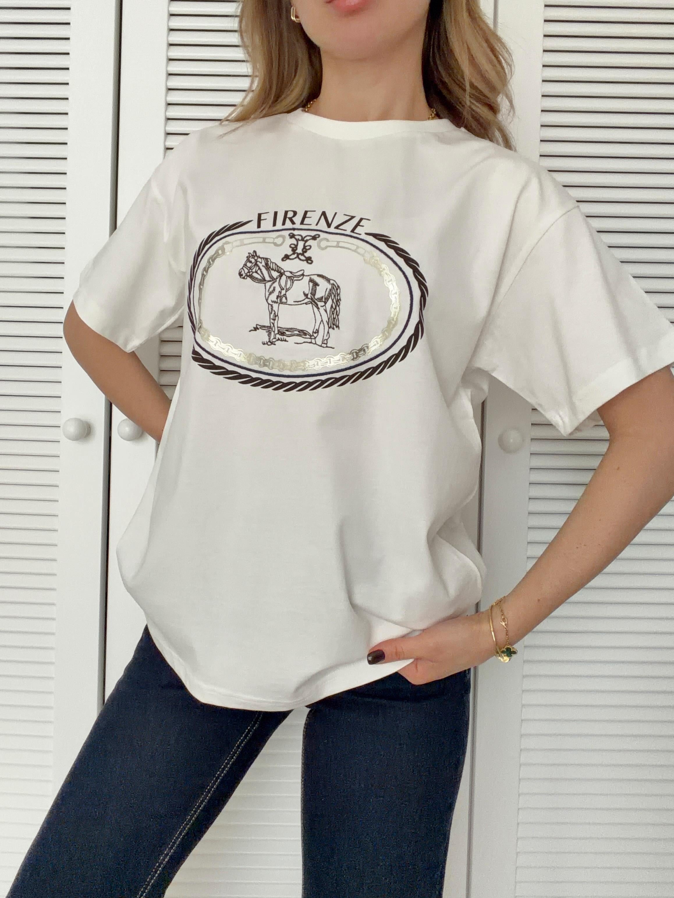 Baskı Detaylı Tshirt FIRENZE Ekru