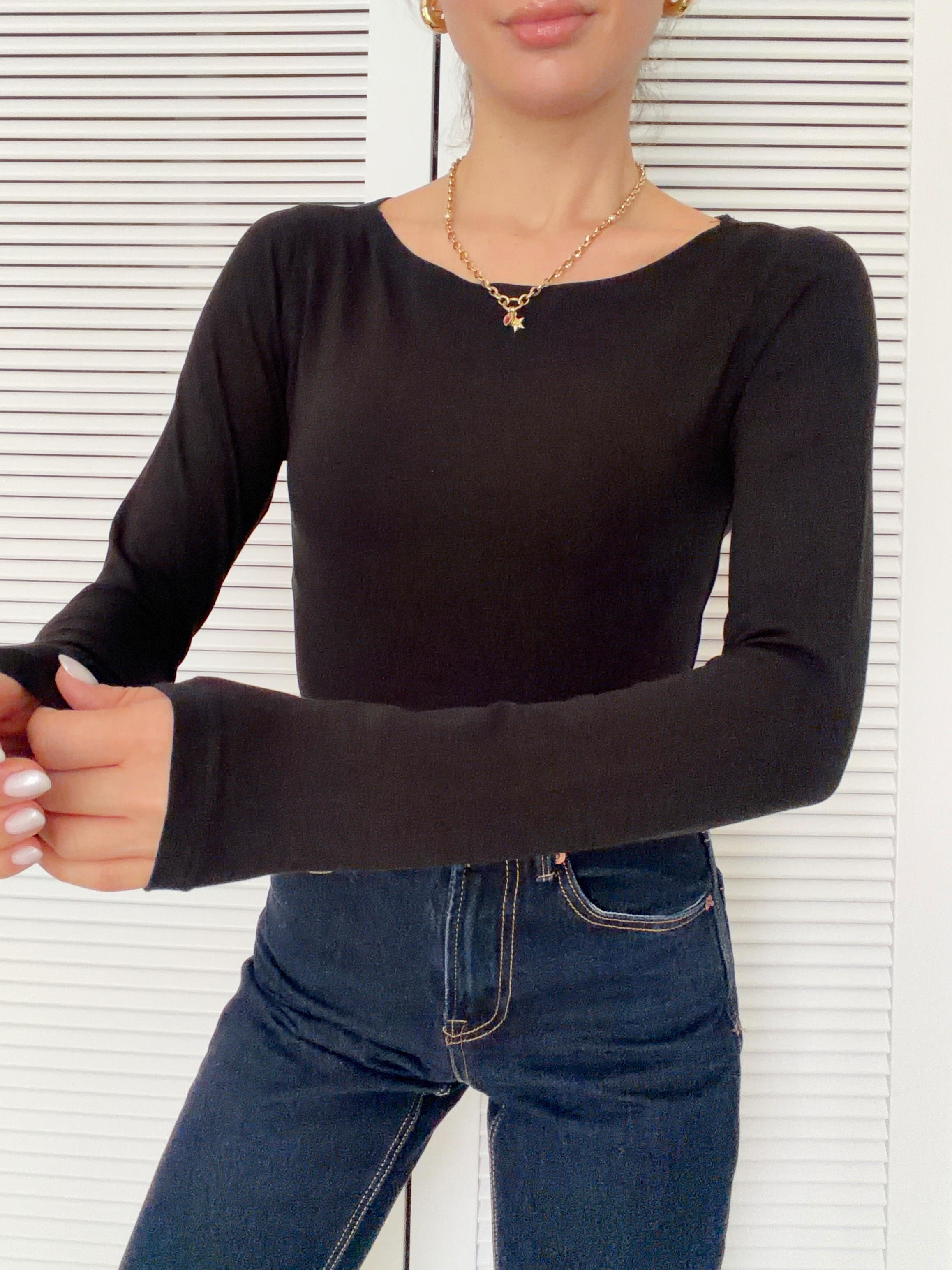 Kayık Yaka Bodysuit Siyah