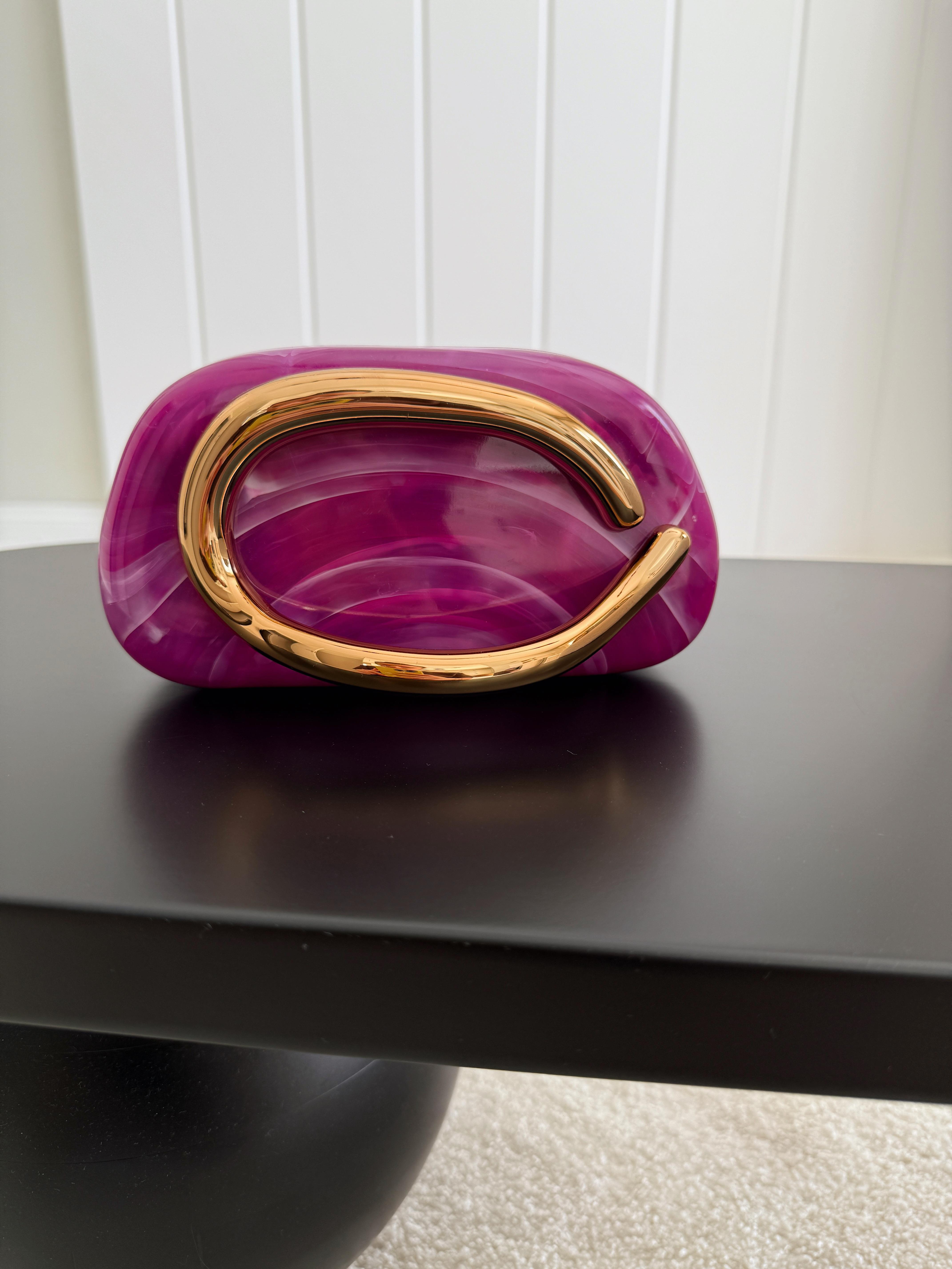 Lüks Clutch Mor