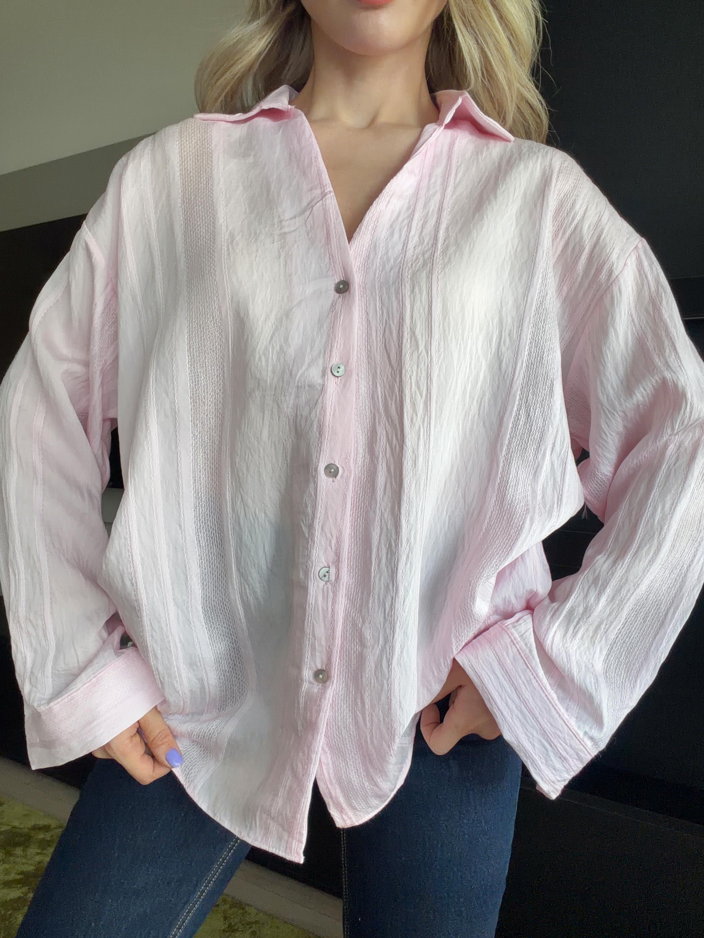 Oversize Gömlek Pembe
