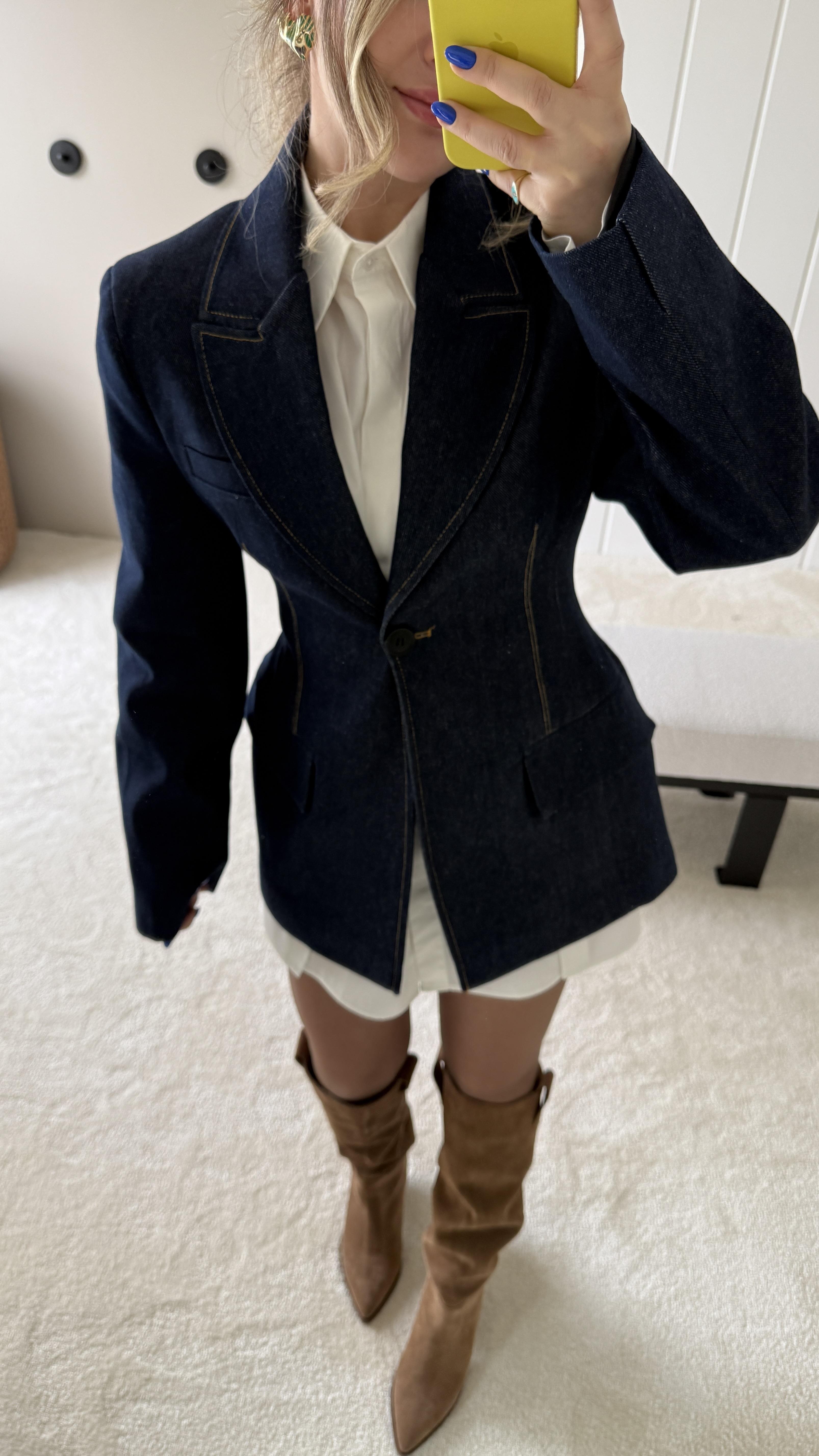 Premium Seri Vatkalı Blazer Ceket Elbise 