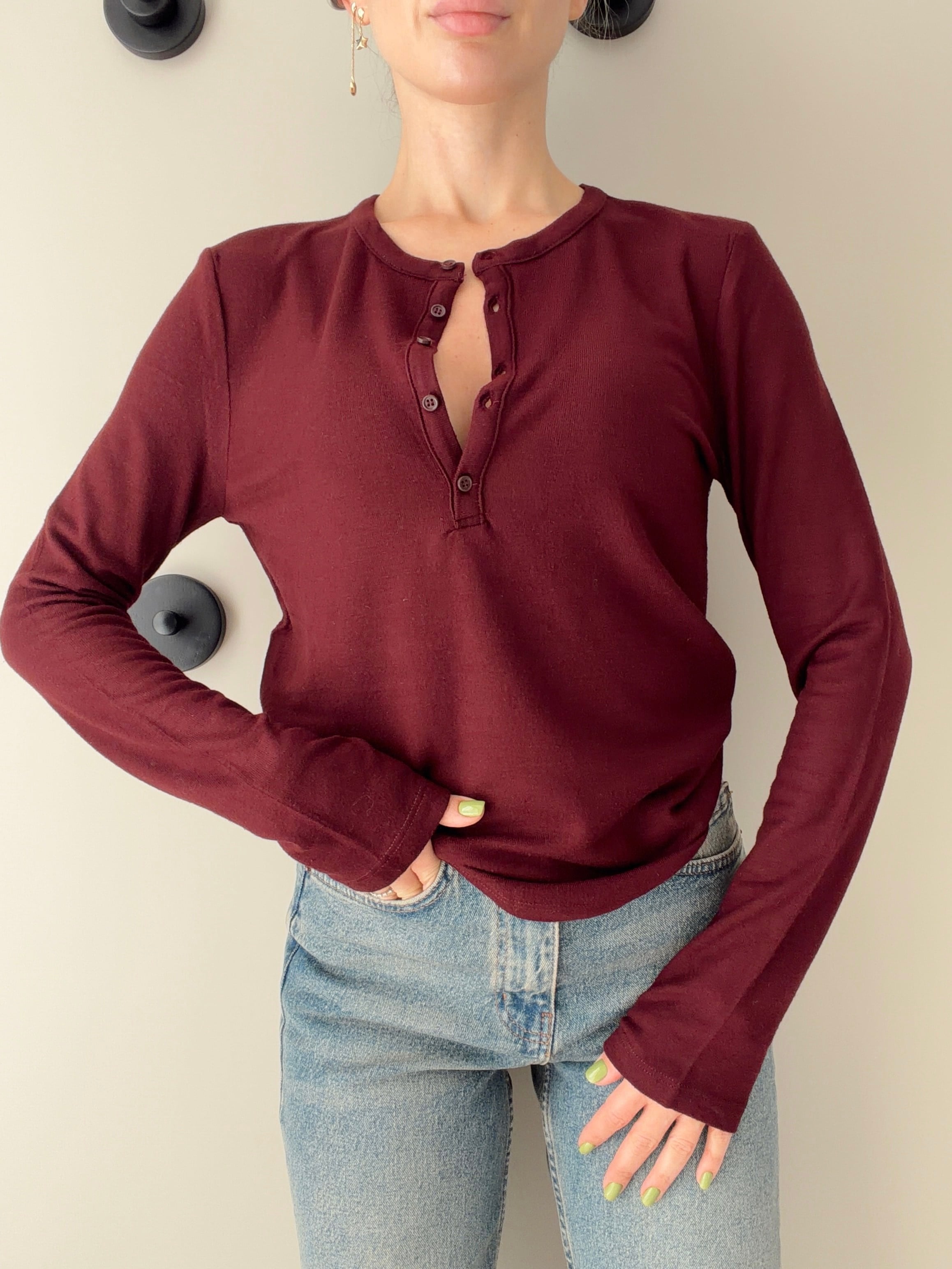 Uzun Kollu Body Bordo 