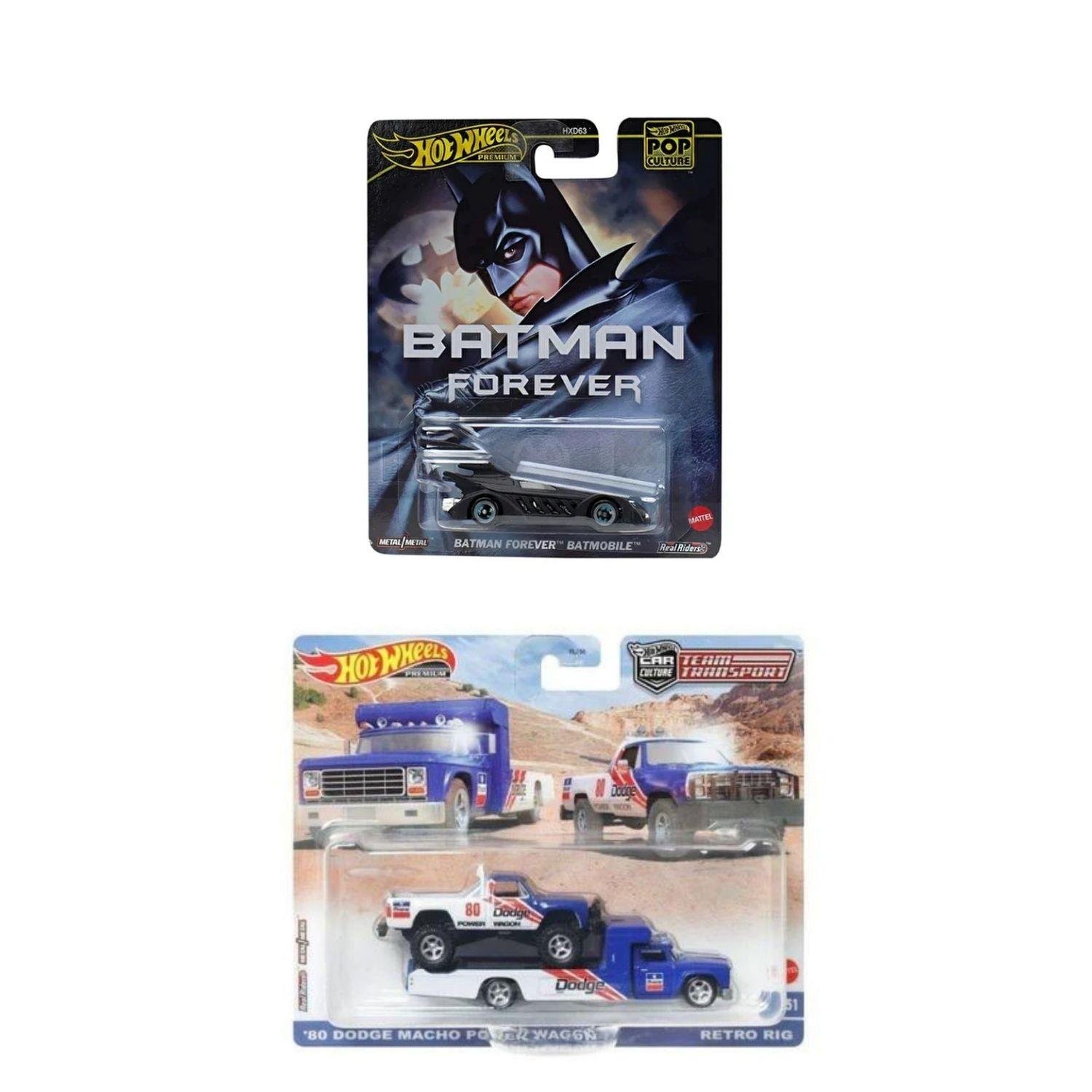 Hot Wheels Premium Team Transport Lot Batman Forever Batmobile Hvj Dodge Macho