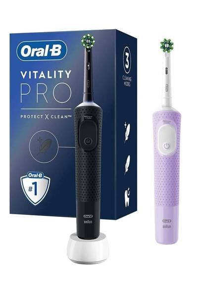 ORAL-B PRO ELEKTRİKLİ DİŞ FIRÇASI SİYAH&LİLA AVANTAJ PAKET