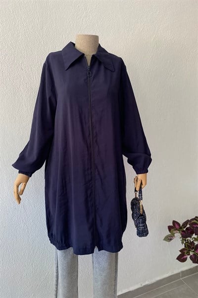 Fermuarlı Kap Lacivert