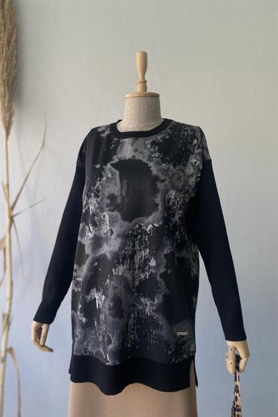 İpek Cupra Merserize Tunik Siyah